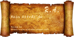 Rein Alfréda névjegykártya